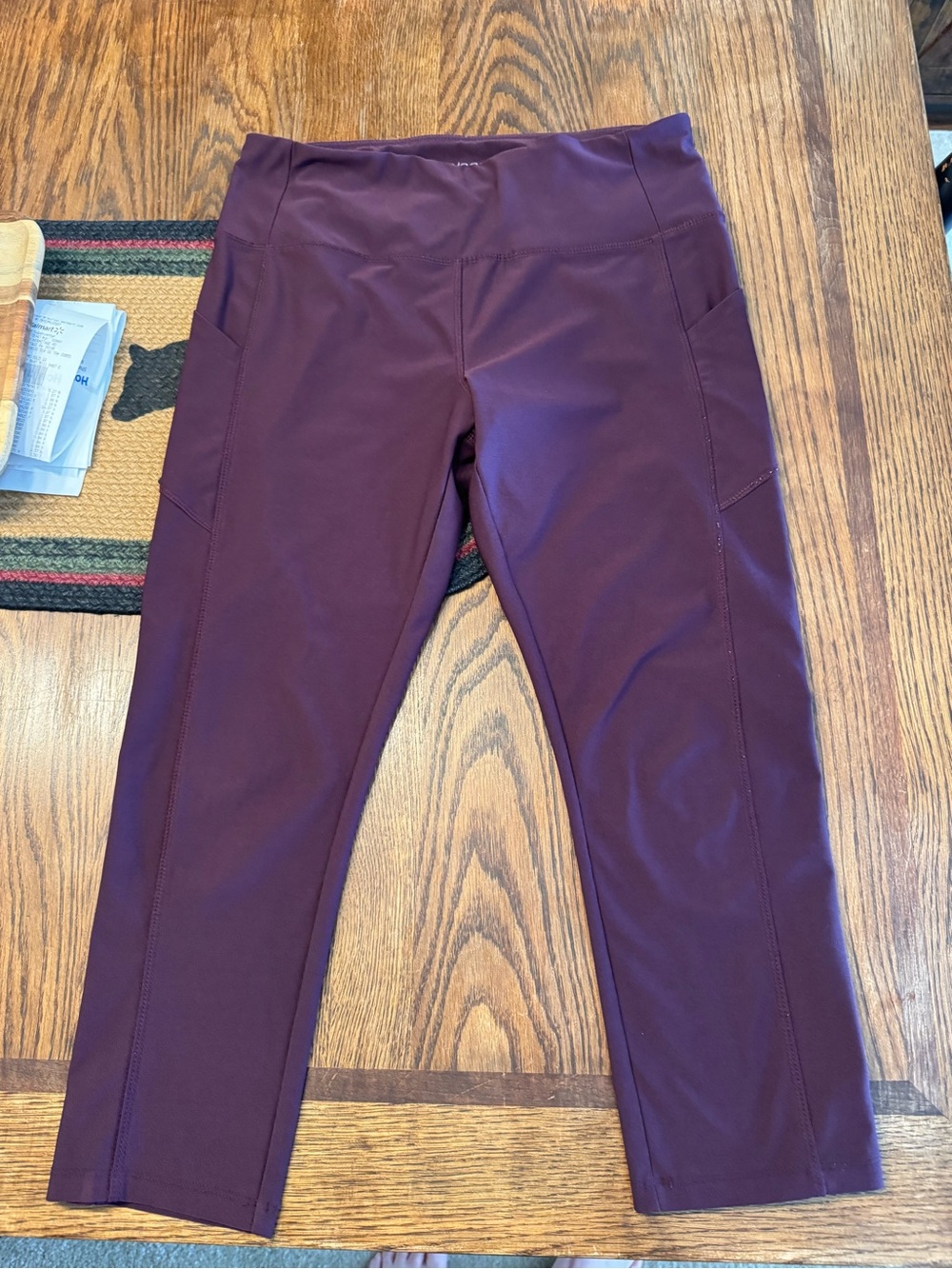 VOGO Athletica Deep Plum Capri Leggings with Side Pockets